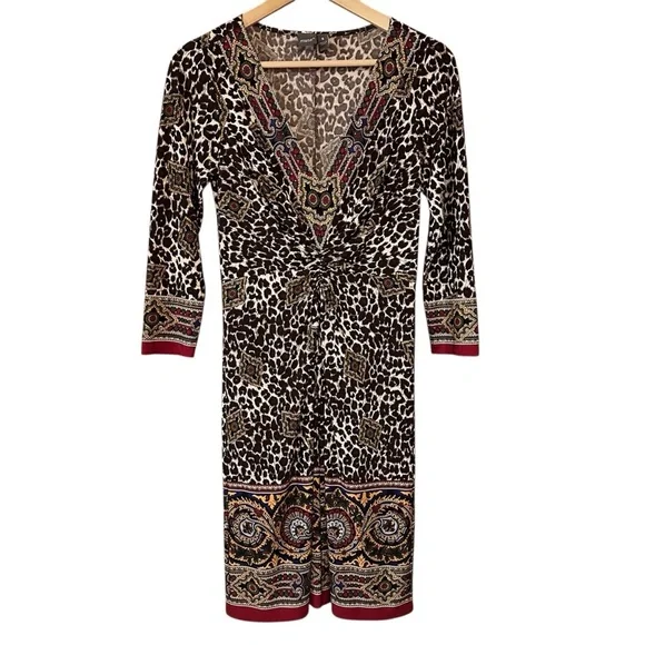 EUC Muse Gray Leopard Print Dress - Picture 1 of 3